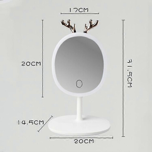 Miroir de maquillage LED Antler avec éclairage d'appoint, petit miroir portable de bureau 2