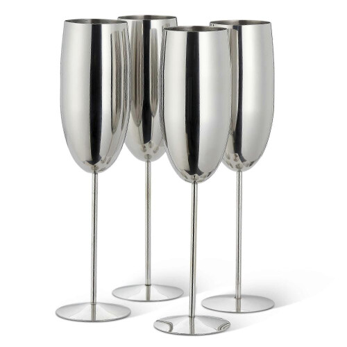 Champagneglas i rustfrit stål Champagne- og Prosecco-glas - Sølv
