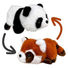 Wendbare Riesenpanda-Puppe, die sich in einen braunen Panda verwandelt – 25 cm