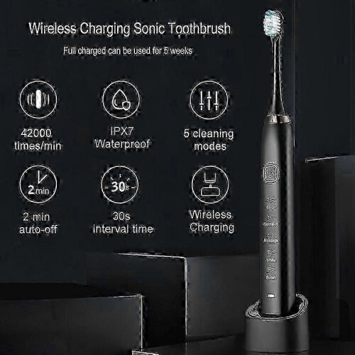 Sarmocare S100 Sonic Οδοντόβουρτσα USB Επαναφορτιζόμενη Αδιάβροχη με 8 Κεφαλές Βου 1