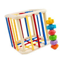 Jouets sensoriels Montessori pour bébé, en plastique carré de couleur chaleureuse