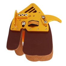 Bogenfingerkappe, Leder & Aluminum, Goldbraun, Klein