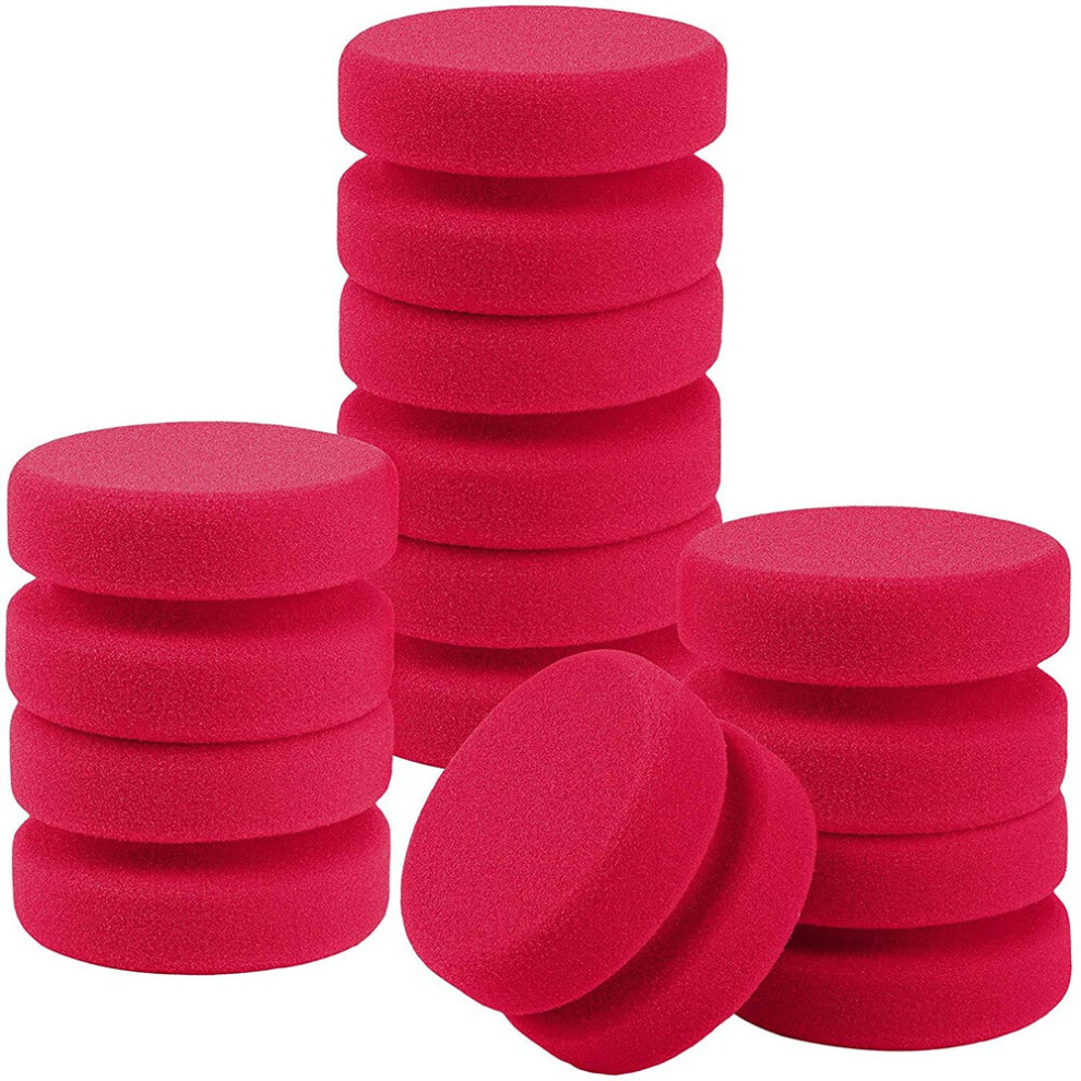 Red 8 Pack Paint Sponge Applicator Detail Sponge Paint Round Wax Applicator Tire Shine Applicator (Red)
