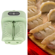 Household Electric Dumpling Maker with Auto Wrapping Spoon & Brush - Green