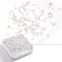 Unregelmäßige Glaspailletten, zerbrochene Glasstücke,-Silber