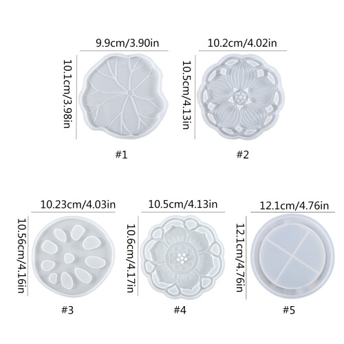 Cristal Agate Coaster Silicone Moule BRICOLAGE Lotus Coaster-2 1