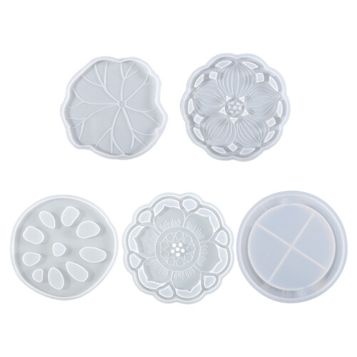 Kristall-Achat-Untersetzer, Silikonform, Lotus-Untersetzer,-4 2