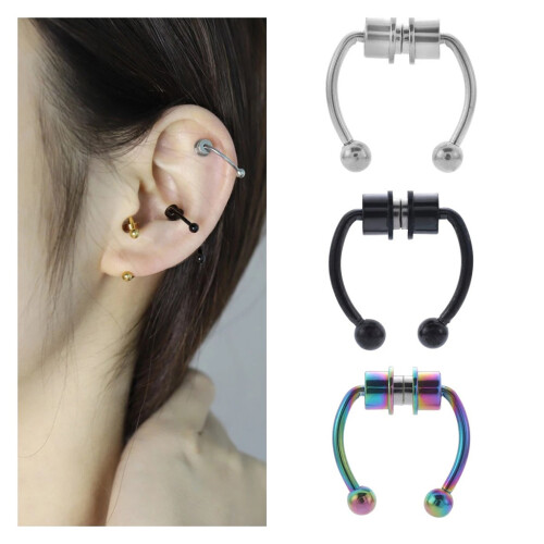 5 Stück gefälschter Septum-Piercing, magnetischer 2