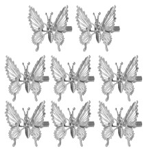 Pinces à cheveux papillon en métal,-Argent style d'enroulement 2