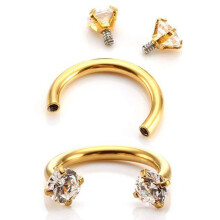 Acier nez lèvre sourcil oreille Septum Cartilage Helix-Doré