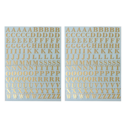 2 Blatt Glitzer-Buchstabenaufkleber, selbstklebende digitale-A