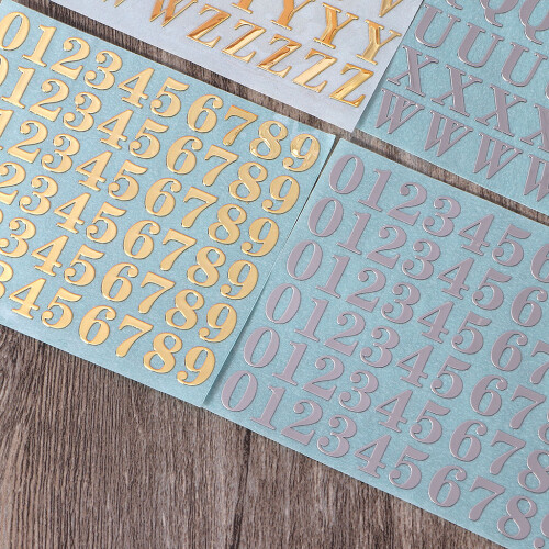 2 Blatt Glitzer-Buchstabenaufkleber, selbstklebende digitale-D 2