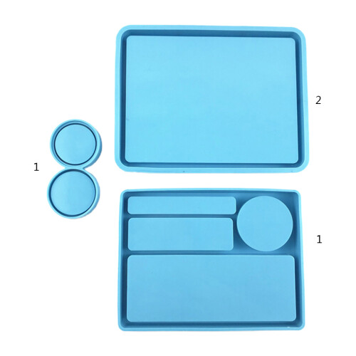 Servierbrett Obst Snack Tablett Epoxidharz Form Make-up-Satz 2