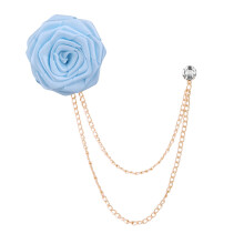 Rose Bloemen Revers Pin Heren Bruiloft Handgemaakte-Lichtblauw