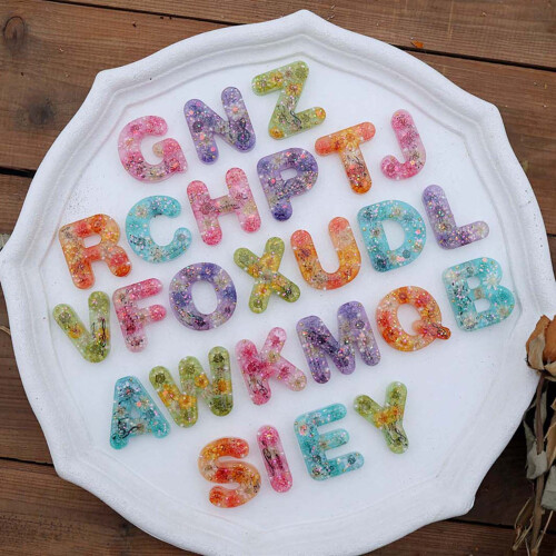 Epoxy Resin Mould Letters Shaped Silicone Keychain Molds-M 2
