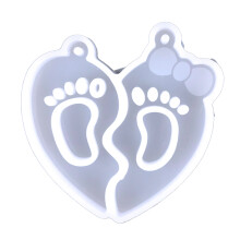 Heart Foot Resin Silicone Molds,Resin Pendant Mold for-Clear