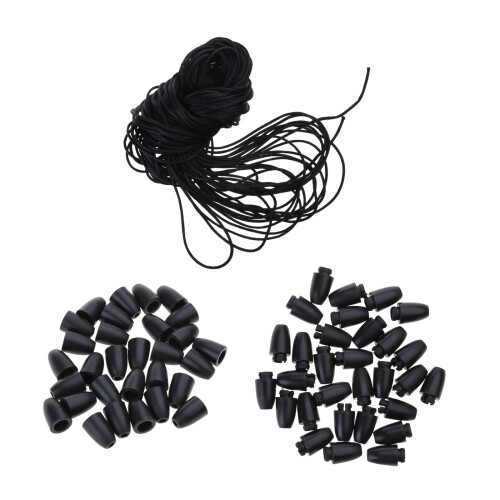 Fermoir détachable, connecteurs de barils de perles,-Noir