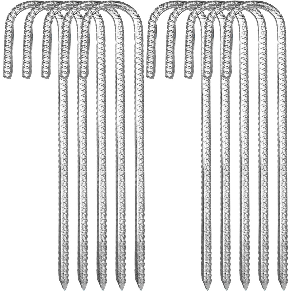 Steel Support Stakes For Garden, Galvanized Rebar Stakes Rust Resistant Finish With Easy Penetration Into Ground For Outdoor Structures Fence Canopy 9128293796767