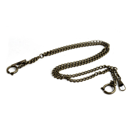 Double Albert Chain Vintage Pocket Watch Chain for-Silver 2