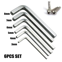 Conjunto de chave quadrada em forma de L de 6 peças com aço de crómio vanádio e chave quadrada, ótimo para apertar parafusos quadrados