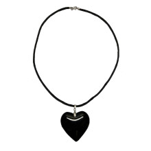 Ketting grote liefde-hart charme sleutelbeenketting punk-Zwart