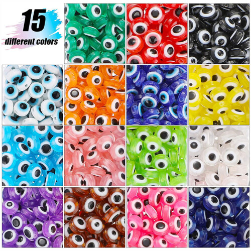 450 pièces/ensemble 8mm rond pour mauvais œil perle oeil turc 1