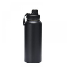 Vakuumisolierte Edelstahl-Trinkflasche, doppelwandig, weite Öffnung, individuelle Lasergravur, auslaufsicher, lebensmittelecht, rostfrei, BPA-frei