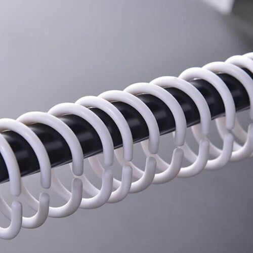 12PCS Plastic Shower Curtain Rings Hooks C Shape Bath Drape Shower Ring Loop Bendable Bathroom Curtain Hooks Rail Guide Hanger 1