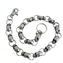 Totenkopf-Charm-Geldbörsenkette, Punk-Schmuck, Jeanskette mit