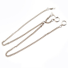 Double Albert Chain Vintage Pocket Watch Chain for-Silver