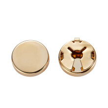 Vintage Messing Knop Covers Manchetknopen 1 Paar Ronde-Goud