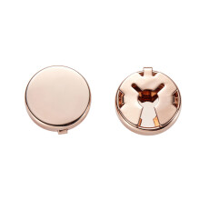 Brass Round Cuff Button Cover 1 Pair Imitation Cuff-Rose Gold