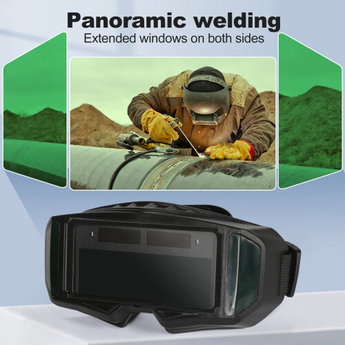 Auto Darkening Welding Goggles Solar, Adjustable Brightness, DIN 11 2