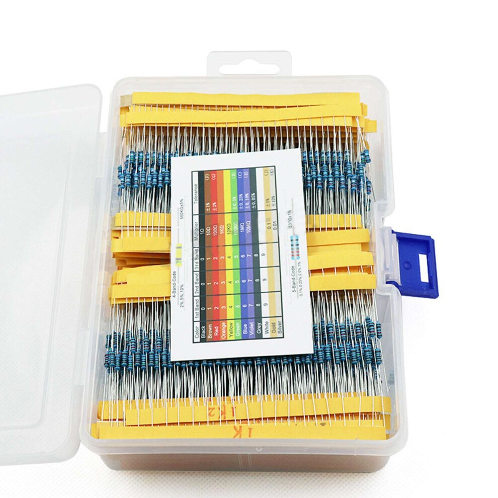 2600Pcs Resistor Kit 1% Metal Film 1Î©-3Mî© With Storage Box 4631369658159