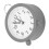 Grey Circular Battery Alarm Clock, 10cm Bedside Desk Decor 12