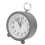 Grey Circular Battery Alarm Clock, 10cm Bedside Desk Decor 13