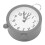 Grey Circular Battery Alarm Clock, 10cm Bedside Desk Decor 15