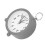 Grey Circular Battery Alarm Clock, 10cm Bedside Desk Decor 8