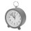 Grey Circular Battery Alarm Clock, 10cm Bedside Desk Decor 3