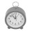 Grey Circular Battery Alarm Clock, 10cm Bedside Desk Decor 14