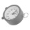 Grey Circular Battery Alarm Clock, 10cm Bedside Desk Decor 10