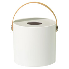 1Stk Moderner Tissue Container Mit Griff Aus ABS Und Leder Weiß