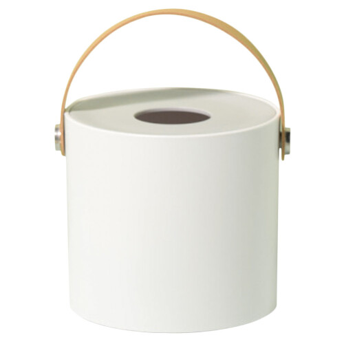 1Stk Moderner Tissue Container Mit Griff Aus ABS Und Leder Weiß