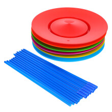 1Ensemble Ensemble De Bâtons Et Assiettes Tournantes Plastique Pour Enfants