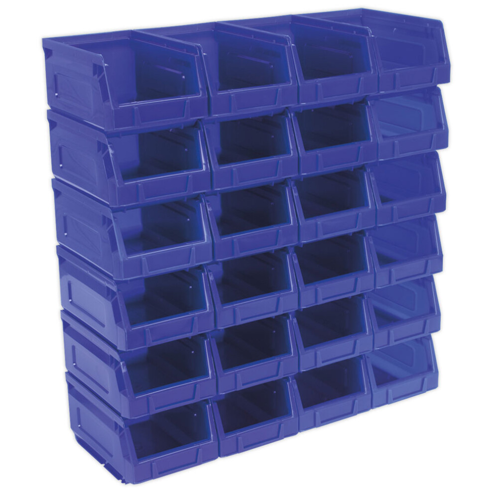 Plastic Storage Bin 105 x 165 x 85mm - Blue Pack of 24