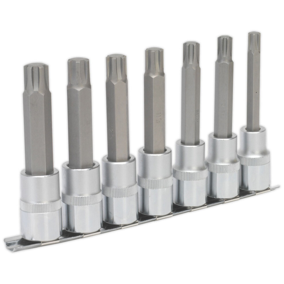 Sealey Ribe Socket Bit Set 7Pc 1/2"Sq Drive 100Mm