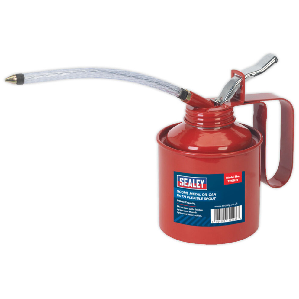 Sealey Metal Oil Can Flexible Spout 500Ml