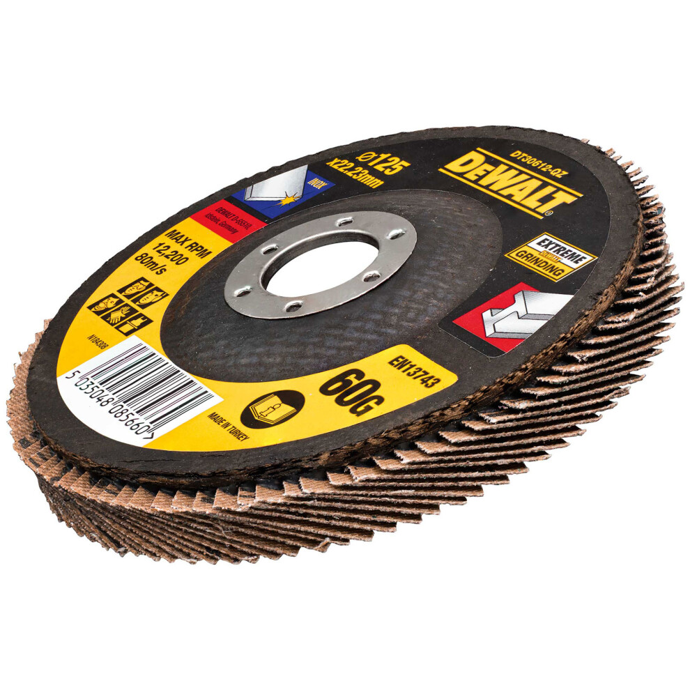 Dewalt Dt30612-Qz Extreme Metal Flap Disc 125 X 22.2Mm X 60G Dewdt30612qz