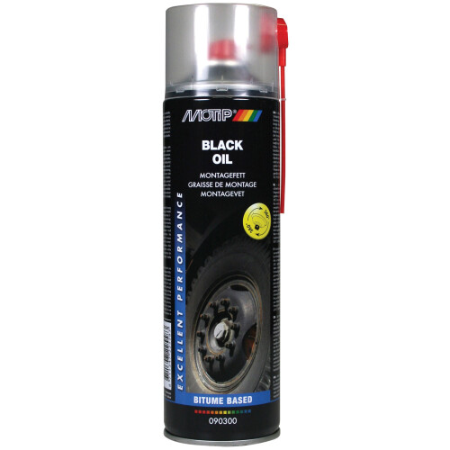 PlastiKote MOTIP Pro Black Oil Spray 500ml