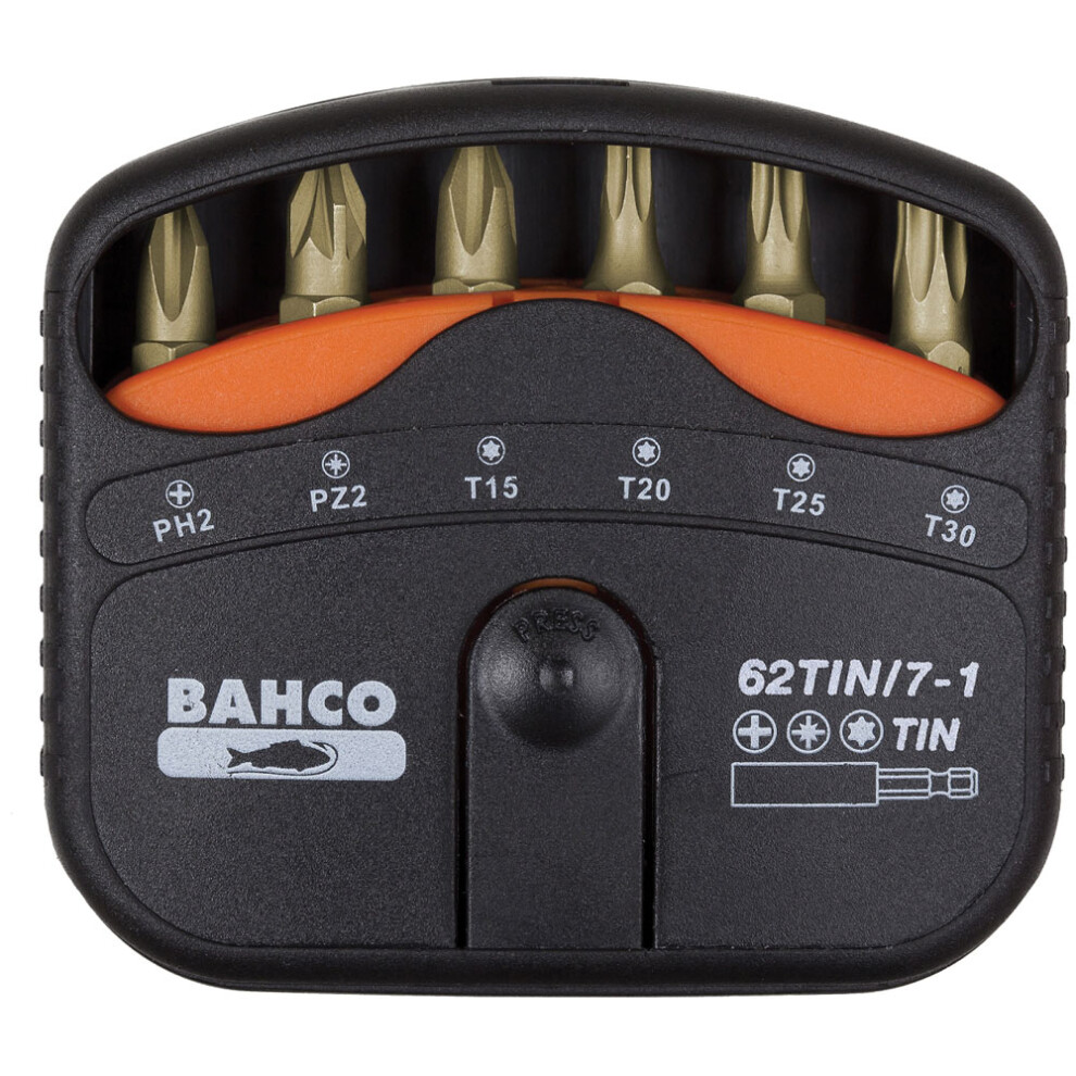 Bahco 62TIN/7-1 Bit Set Tin PH / P Z / Torx 7 Piece